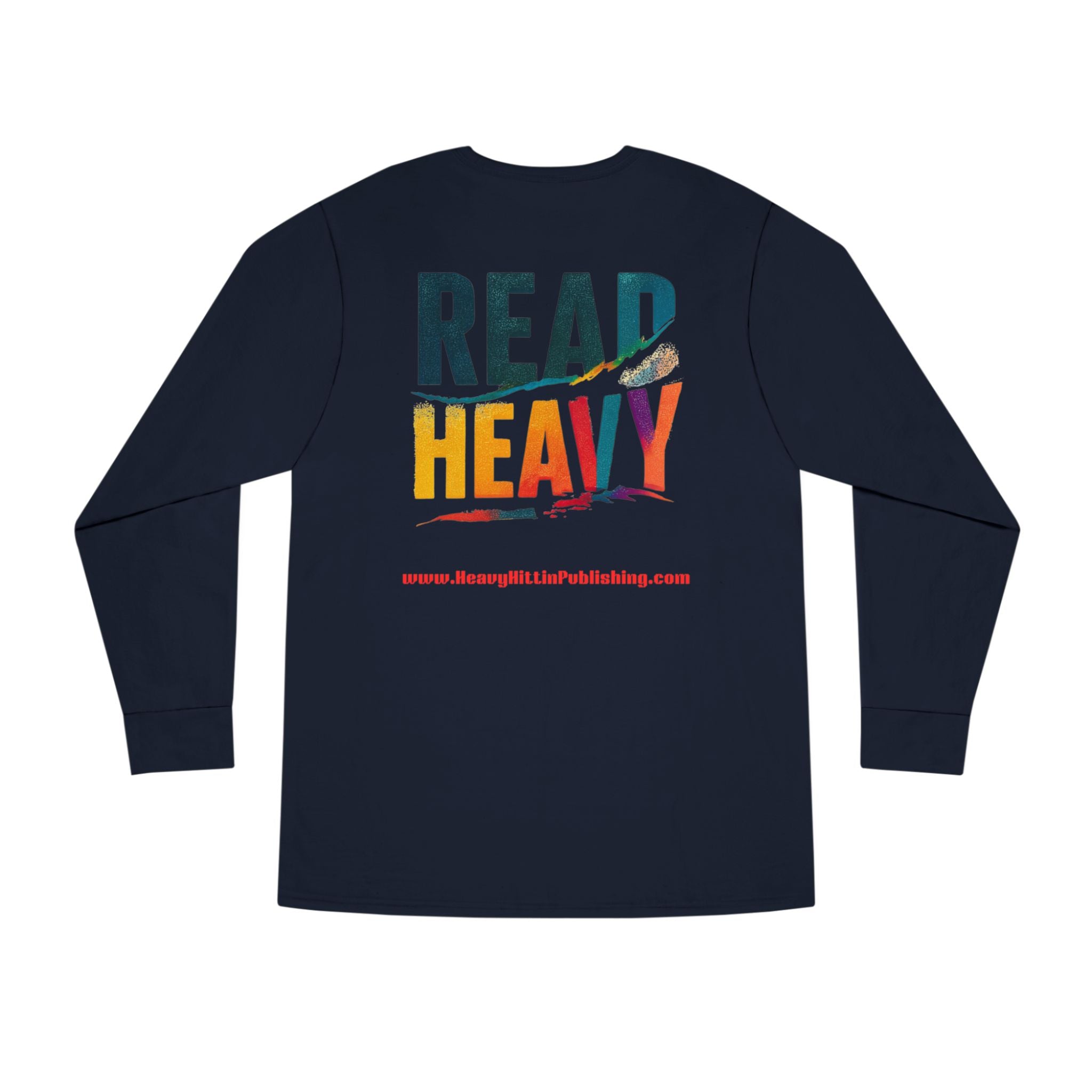 Book Stack Play Button Long Sleeve Tee — Graphic Reader & Music Lover Shirt