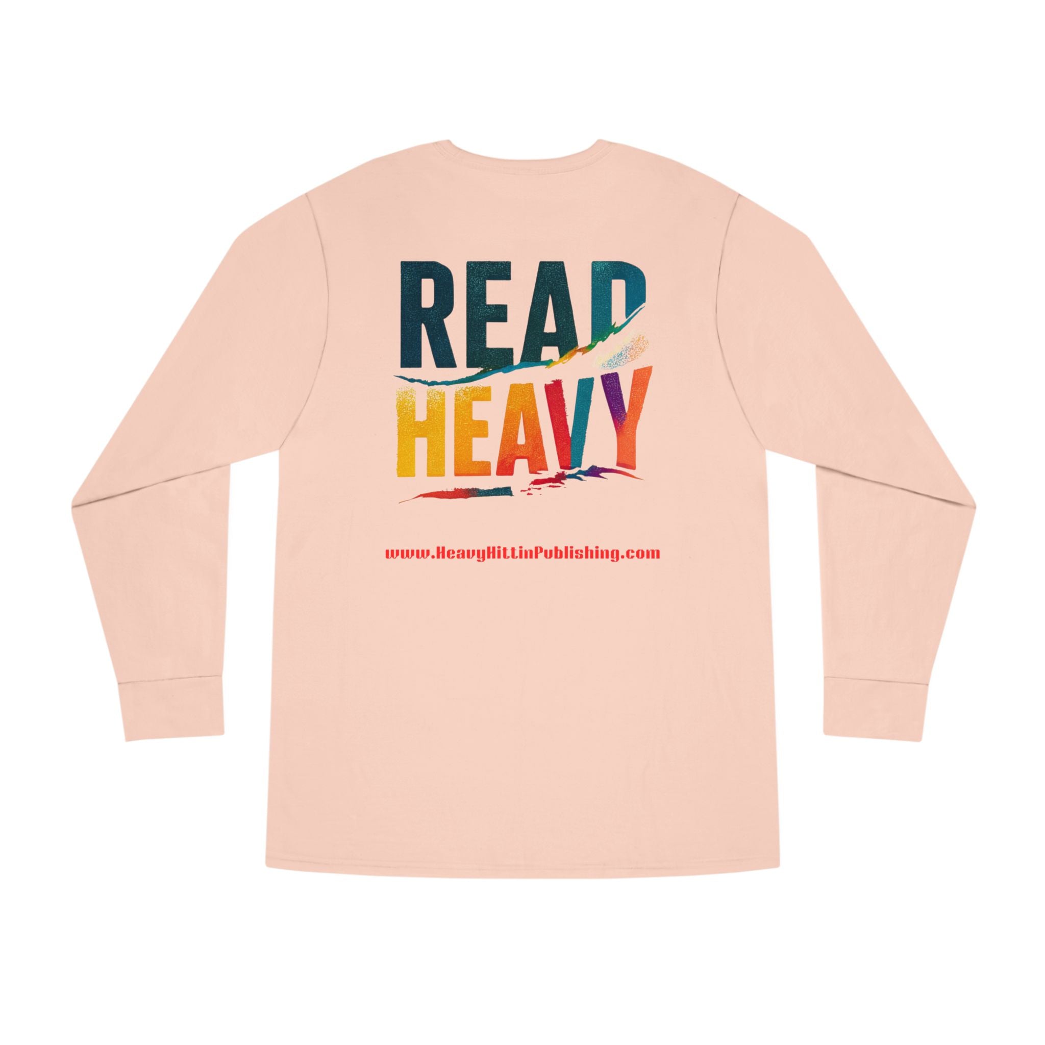Book Stack Play Button Long Sleeve Tee — Graphic Reader & Music Lover Shirt