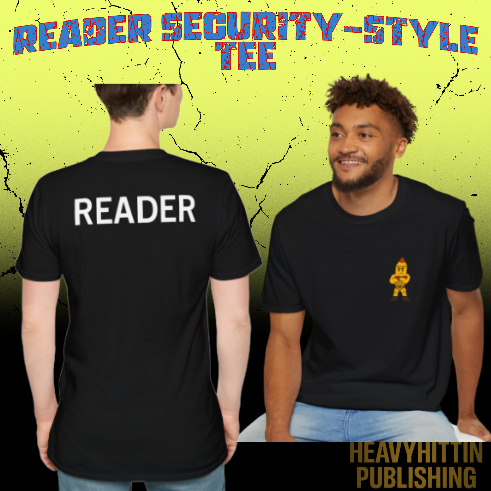 Reader T-Shirt — Small Pixel Bookworm Logo Tee for Readers & Librarians
