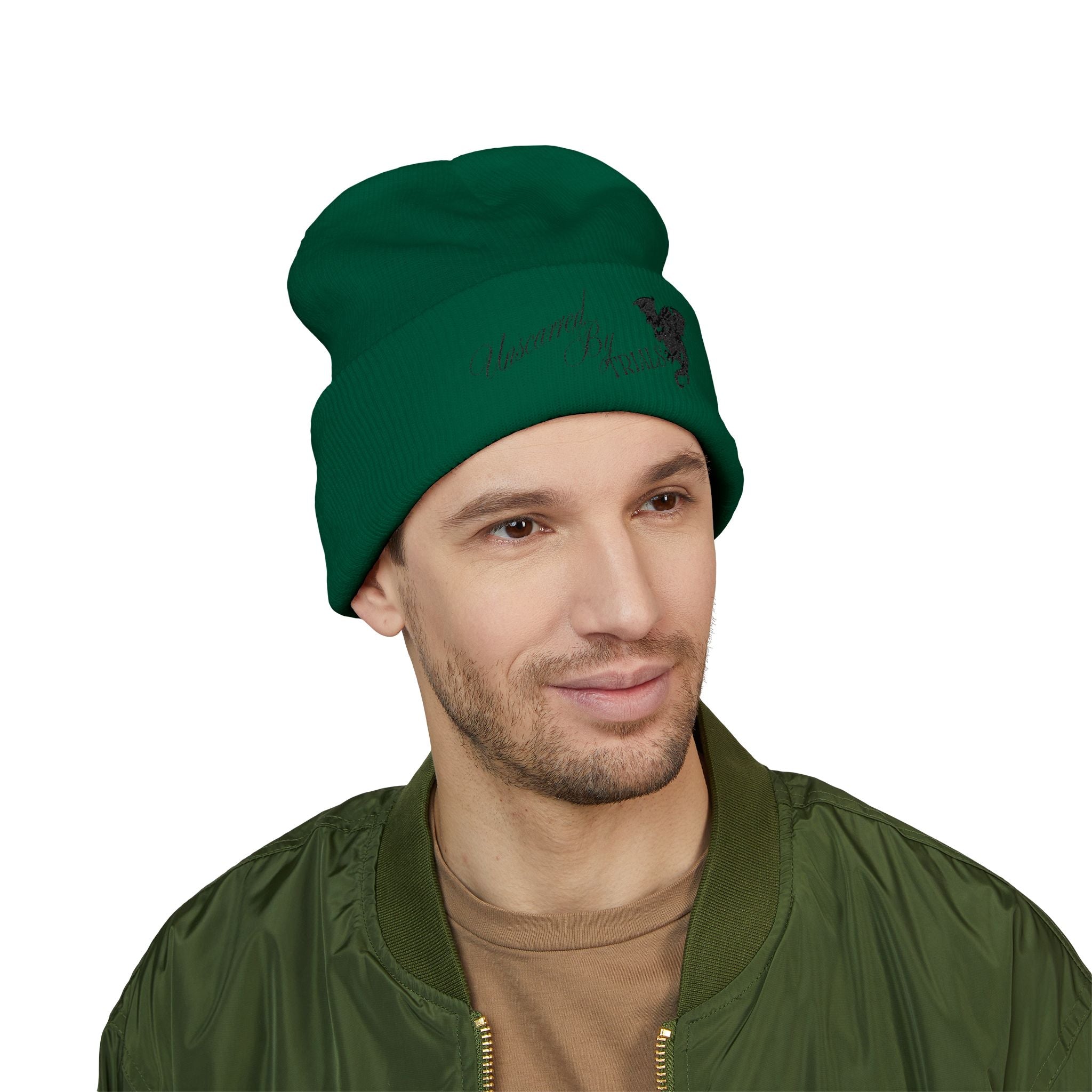 Embroidered Unscarred By Trials Beanie