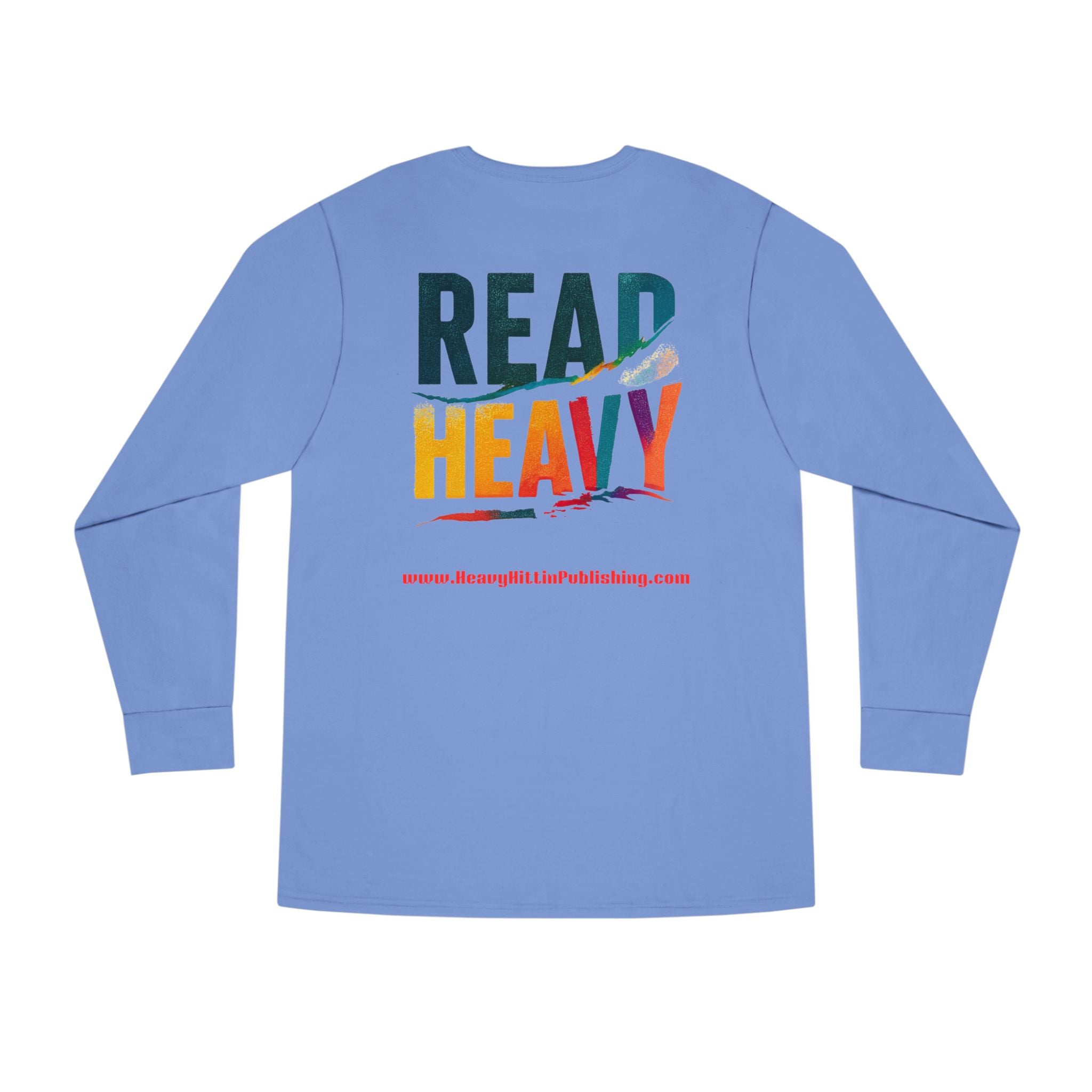 Book Stack Play Button Long Sleeve Tee — Graphic Reader & Music Lover Shirt