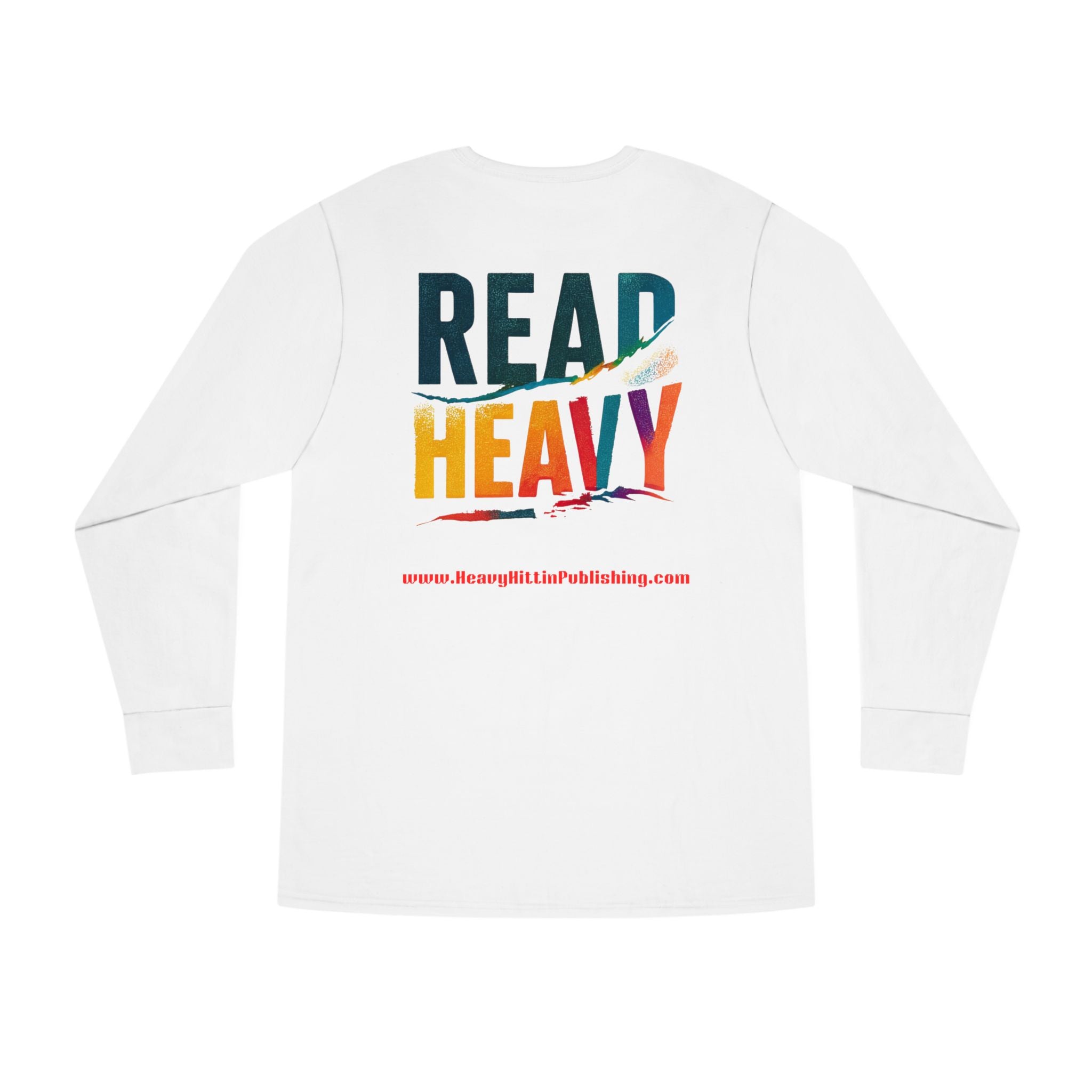 Book Stack Play Button Long Sleeve Tee — Graphic Reader & Music Lover Shirt